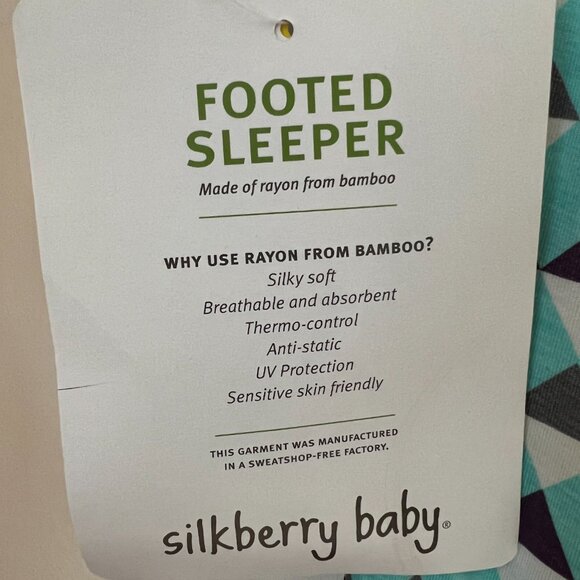 Silkberry Baby Printed Footed Sleeper.  Bamboo.  6-12 month NWT! - Picture 7 of 7